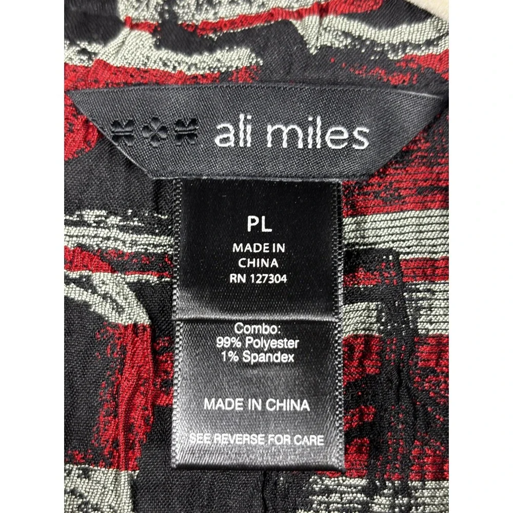 Ali‎ Miles Jacquard Jacket PL Button Front Wire Collar Artsy Chic - Picture 5 of 9